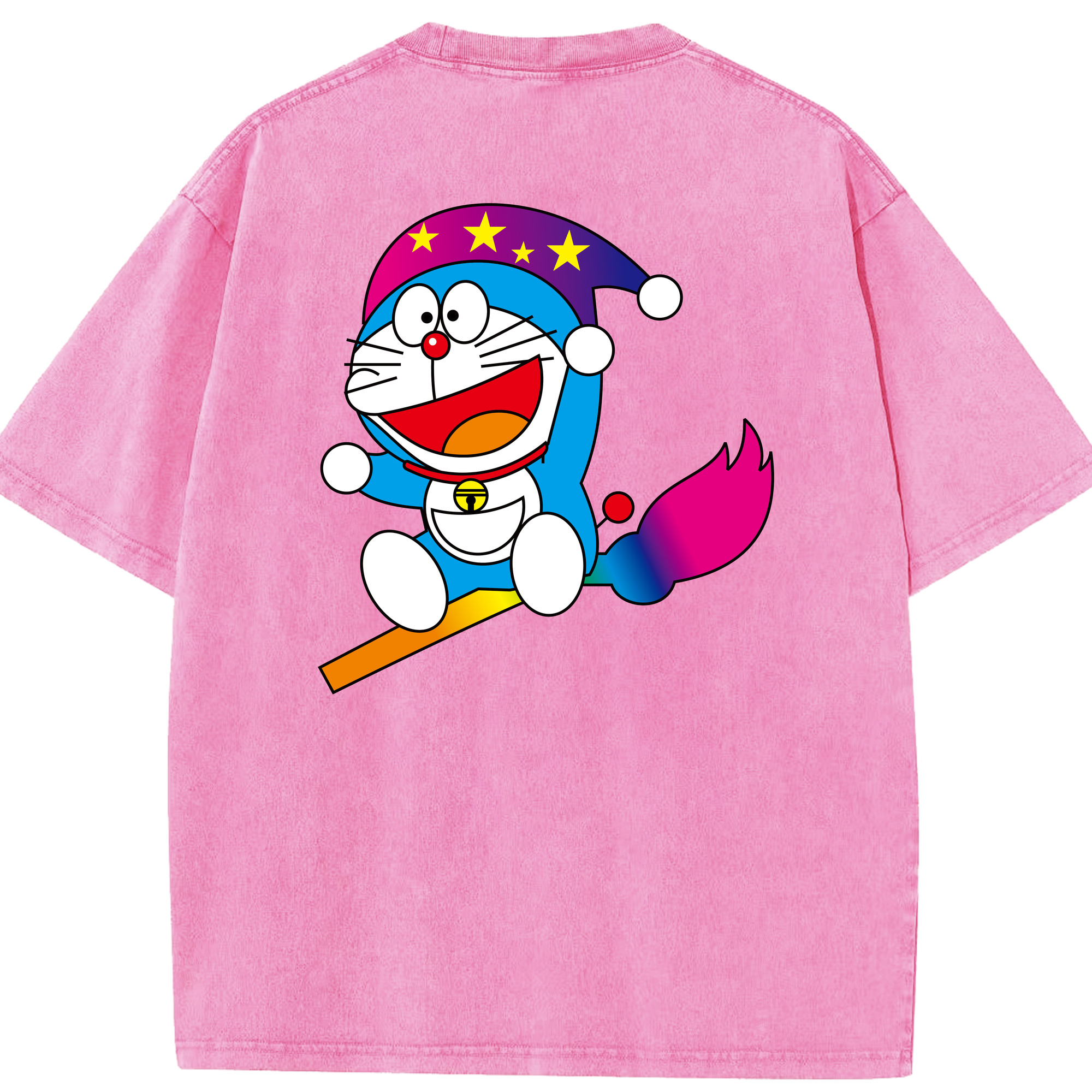 （画像用） ドラえもん Doraemon 綿100% ヴィンテージ風 半袖Tシャツ（背面プリント）
